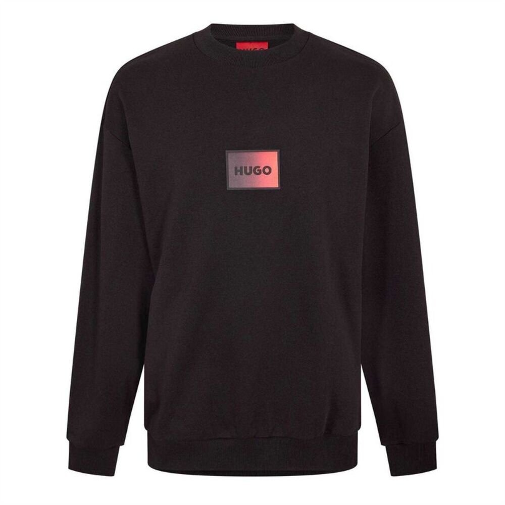 Hugo Mens Danotop Gradient Logo Ribbed Sweatshirt / Black